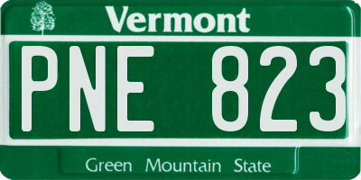 VT license plate PNE823