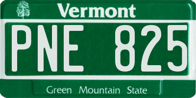 VT license plate PNE825