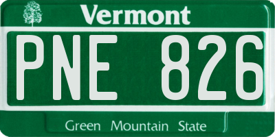 VT license plate PNE826