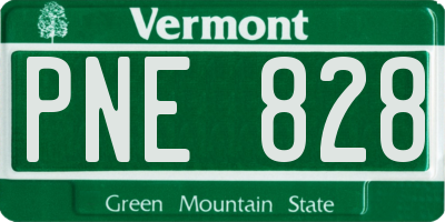 VT license plate PNE828