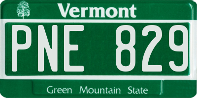 VT license plate PNE829