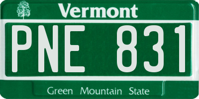 VT license plate PNE831