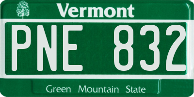 VT license plate PNE832
