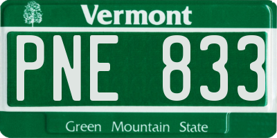 VT license plate PNE833