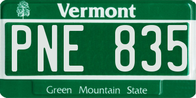 VT license plate PNE835