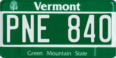 VT license plate PNE840