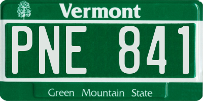 VT license plate PNE841