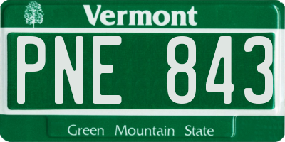 VT license plate PNE843
