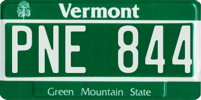 VT license plate PNE844