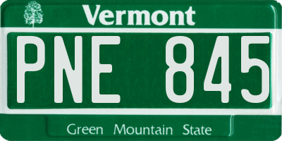 VT license plate PNE845