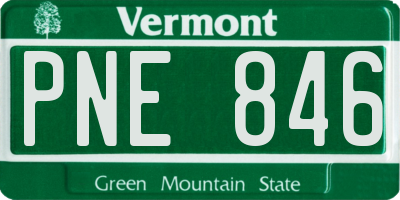 VT license plate PNE846