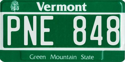VT license plate PNE848