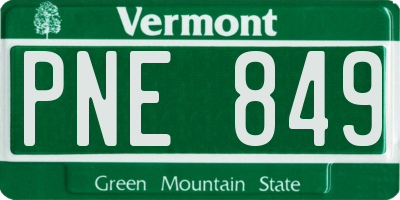 VT license plate PNE849