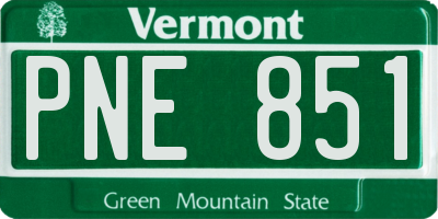 VT license plate PNE851