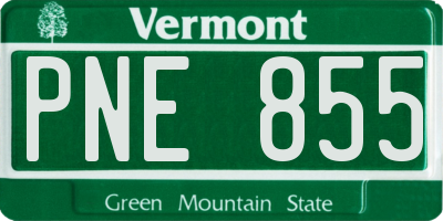 VT license plate PNE855