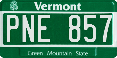 VT license plate PNE857