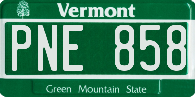 VT license plate PNE858