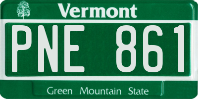 VT license plate PNE861
