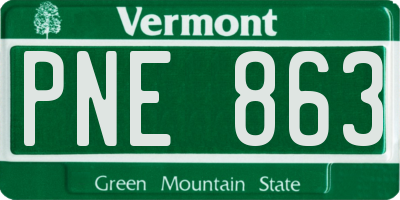 VT license plate PNE863