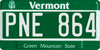 VT license plate PNE864
