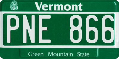 VT license plate PNE866