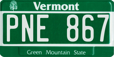 VT license plate PNE867