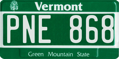 VT license plate PNE868