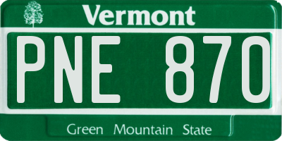 VT license plate PNE870