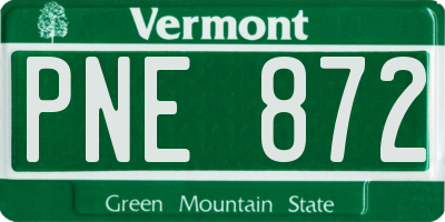 VT license plate PNE872