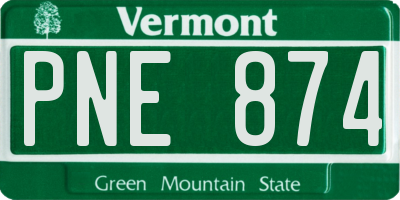 VT license plate PNE874