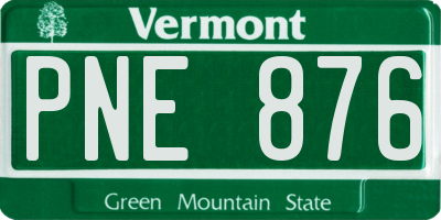VT license plate PNE876