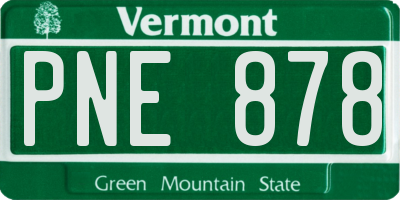 VT license plate PNE878