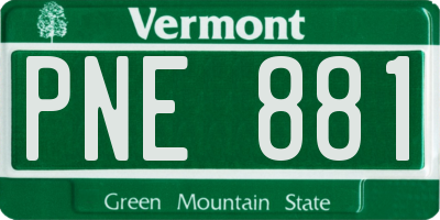 VT license plate PNE881