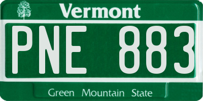 VT license plate PNE883