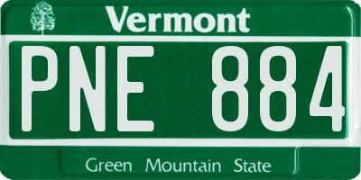 VT license plate PNE884