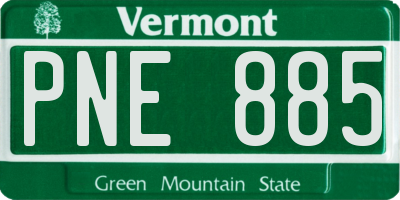 VT license plate PNE885