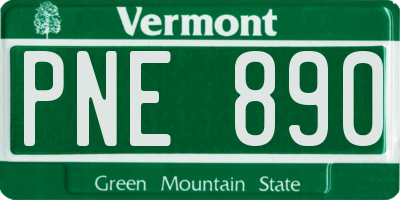 VT license plate PNE890