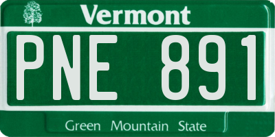 VT license plate PNE891