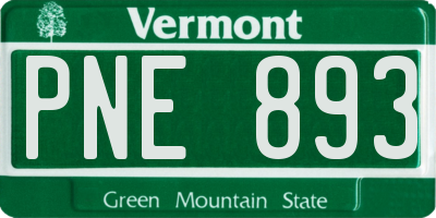 VT license plate PNE893