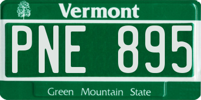 VT license plate PNE895