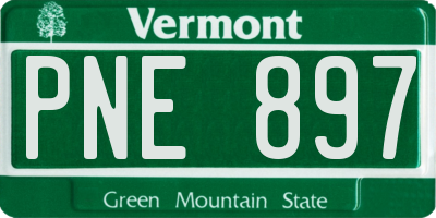 VT license plate PNE897