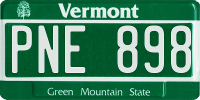 VT license plate PNE898