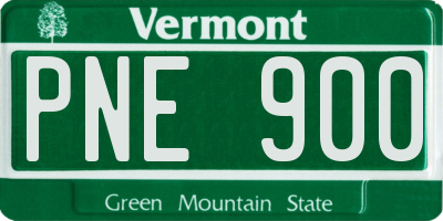 VT license plate PNE900