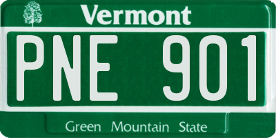 VT license plate PNE901
