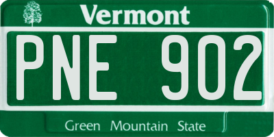 VT license plate PNE902