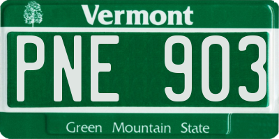 VT license plate PNE903