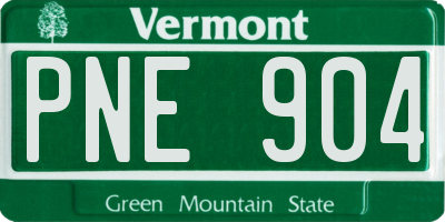 VT license plate PNE904