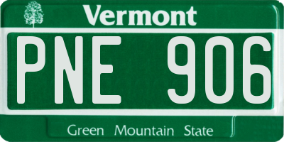 VT license plate PNE906