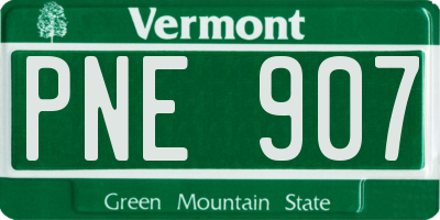 VT license plate PNE907