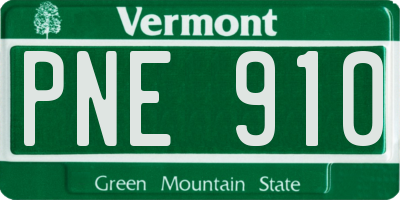 VT license plate PNE910